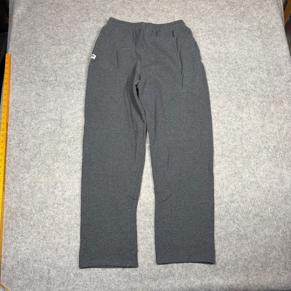 Russell Athletic Mens Gray Fleece Sweatpants Straight Leg Open Hem Size Medium